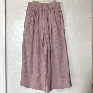 Madewell Pink Soft Cotton Wide Leg Pants size Small